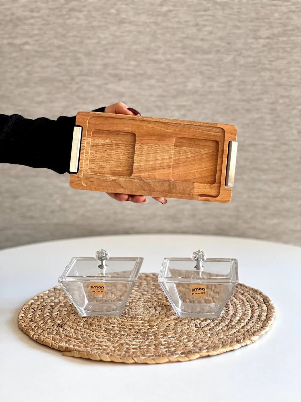 اردور خوری مربع 2 خانه پایه چوبی لیمون کد 2241 — تصویر ۴