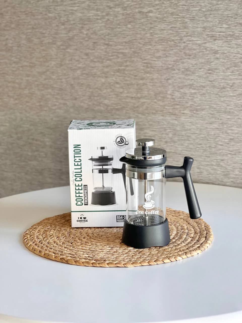 فرنچ پرس 350 میل One Coffee رنگ طوسی پررنگ — تصویر ۳