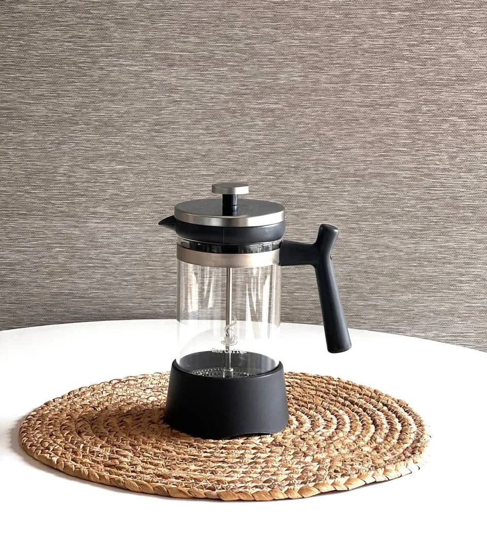 فرنچ پرس 600 میل One Coffee رنگ طوسی پررنگ