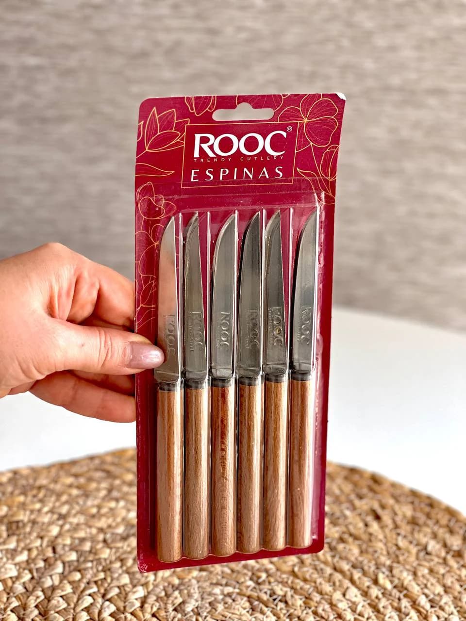 کارد میوه خوری دسته چوبی ROOC مدل اسپیناس — تصویر ۲