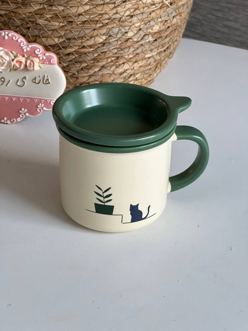 ماگ سرامیکی درب دار طرح گربه کد 9-1717 — تصویر ۵
