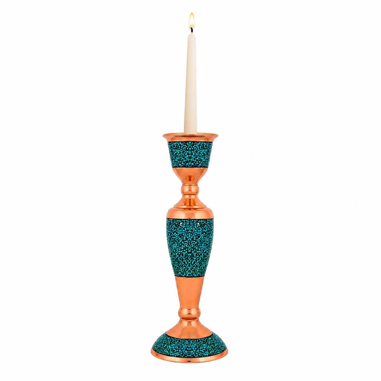 شمعدان فیروزه کوبی (ارتفاع 25 سانتی متر) — تصویر ۵