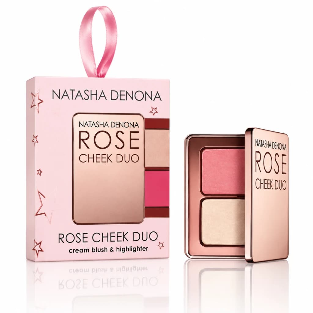 پالت رژگونه کرمی و هایلایتر ناتاشا دنونا (Natasha Denona Rose Cheek Duo) – رنگ Warm Rose | اصل و خرید مستقیم از آمریکا (با جعبه اصلی)
