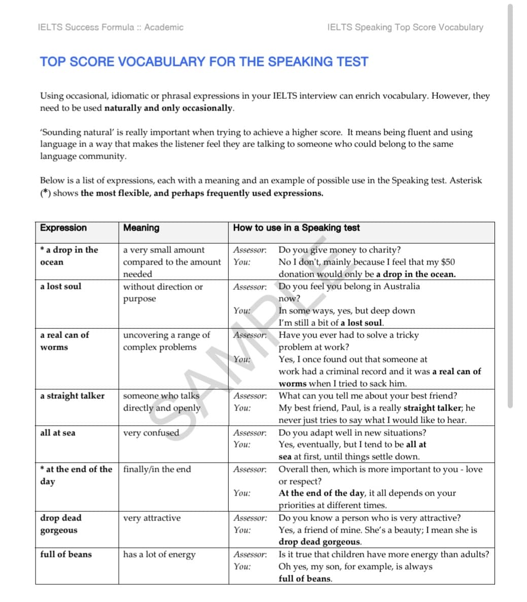 isf-speaking-vocabulary-sample — نمونه واژگان اسپیکینگ