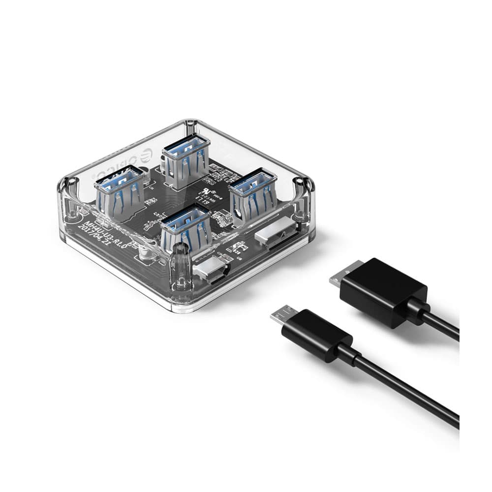 هاب چهار پورت اوریکو مدل ORICO MH4U-U3-03 4Port USB3.0 Transparent HUB — تصویر ۲