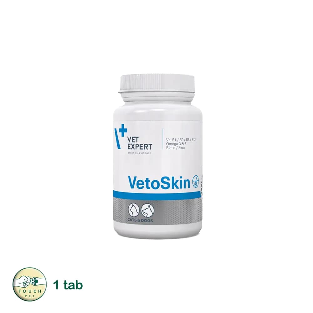 قرص سگ و گربه وت اکسپرت مخصوص تقویت پوست و مو VETOSKIN (دونه ای)