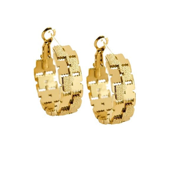 گوشواره استیل حلقه ای طرح ورساچه کد ZG205
