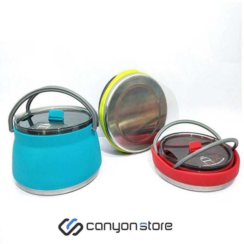 كتری سفری تاشو سيليكونی – Camping Silicone Kettle — تصویر ۳