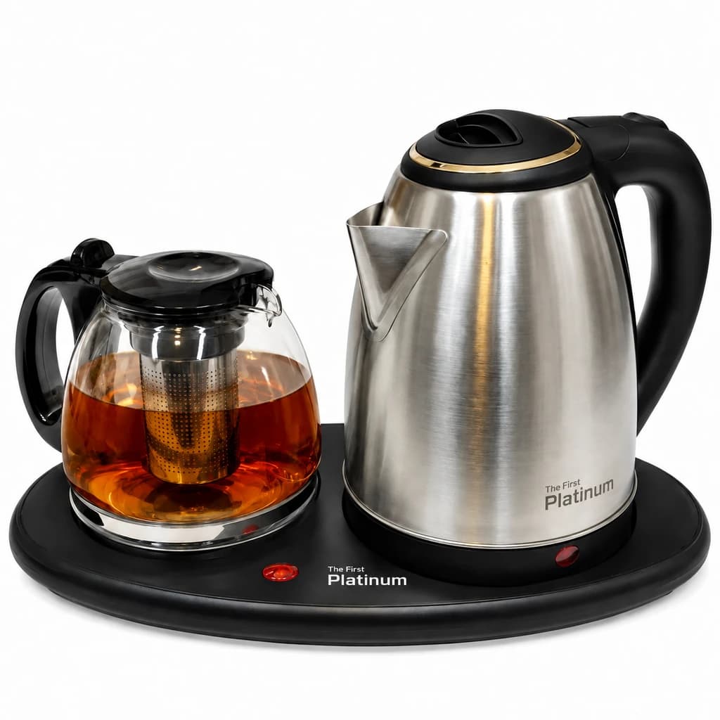 چای‌ساز کنارهمی Montini Platinum مدل TM-311 – استیل و شیشه‌ای – سری پلاتینوم