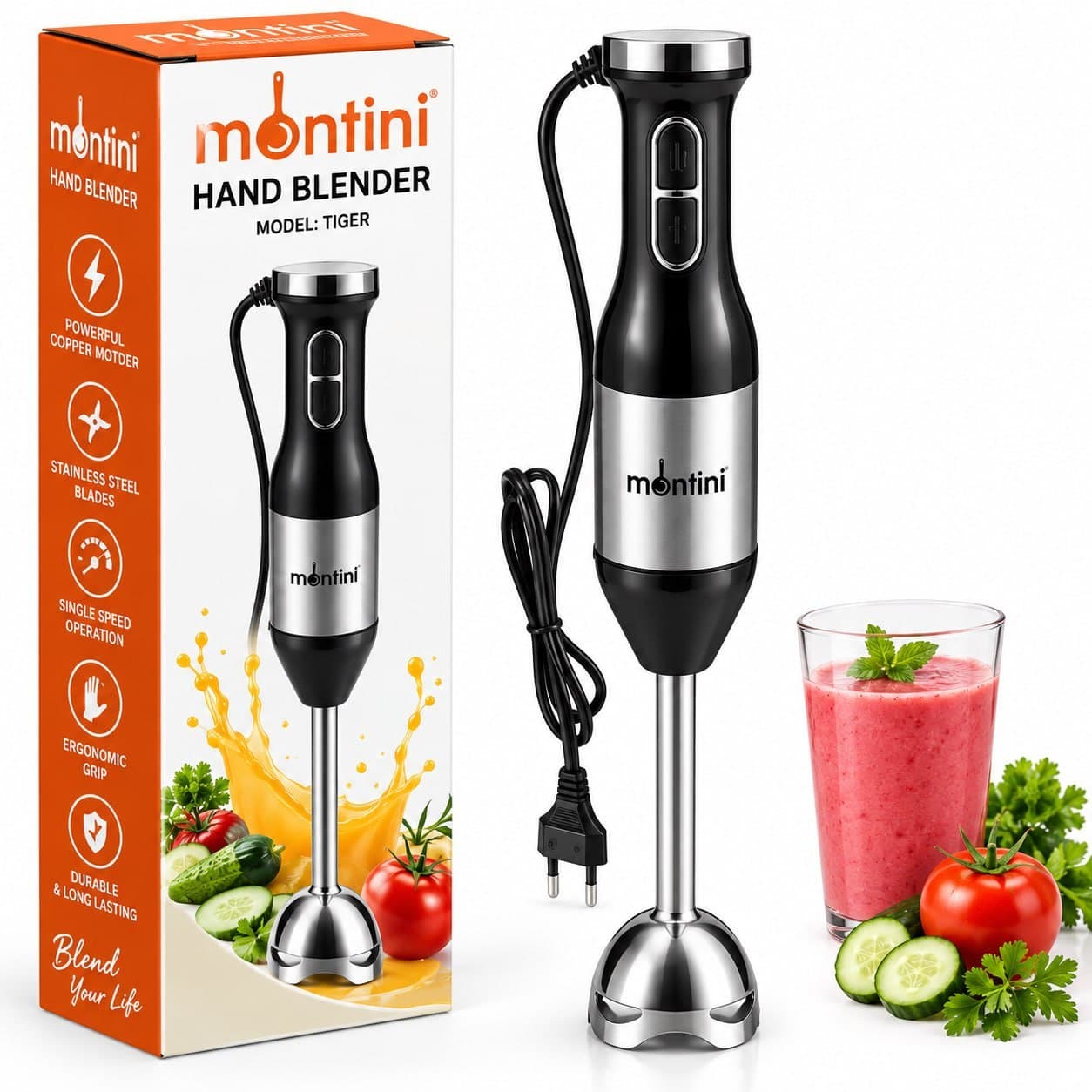 دستگاه غذایی (میکسر/هندبلندر) برند Montini مدلTIGER
