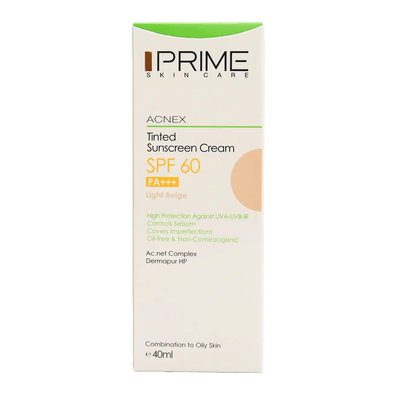 کرم ضد آفتاب رنگی پریم SPF60 فاقد چربی