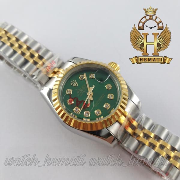 ساعت زنانه رولکس دیت جاست Rolex Datejust RODJL119 نقره ای طلایی — تصویر ۶