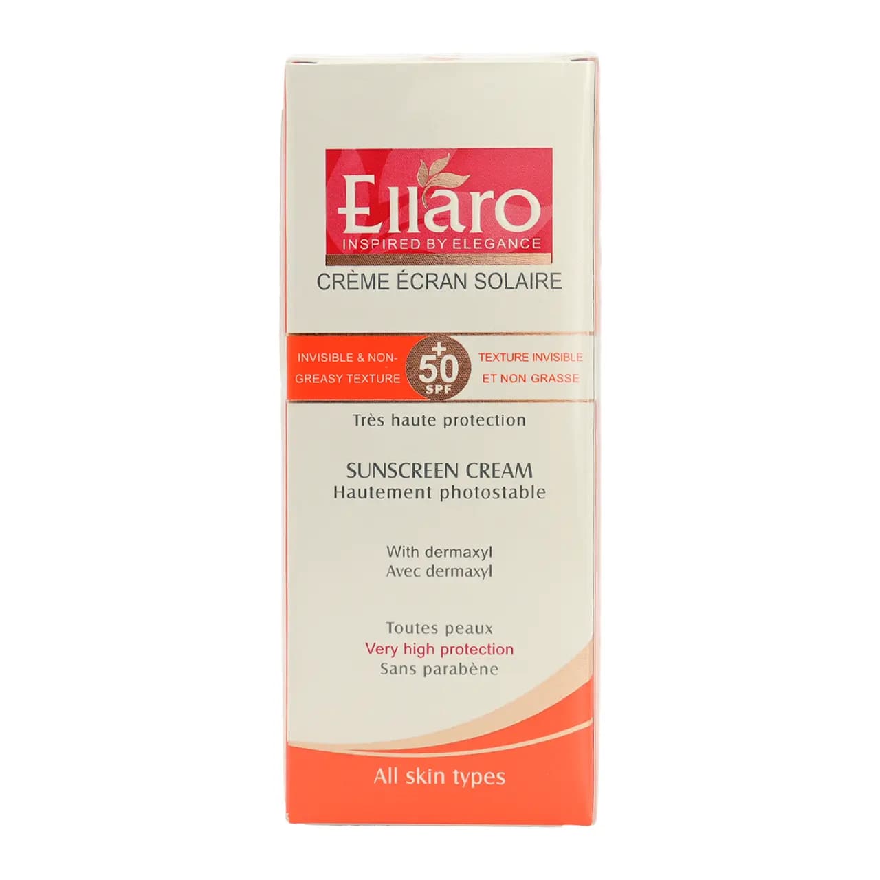 کرم ضد آفتاب بی رنگ الارو SPF50+ انواع پوست