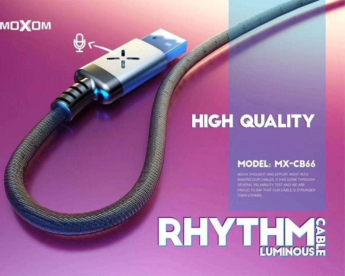 کابل شارژ Lightning چراغدار MOXOM مدل MX-CB66 — تصویر ۳
