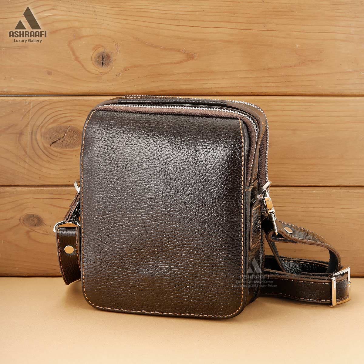 کیف چرم طبیعی مردانه Mens Shoulder Bag A07 — تصویر ۲