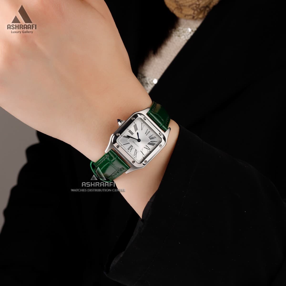 ساعت زنانه کارتیه سبز Cartier Santos-Dumont SSG28 — تصویر ۶