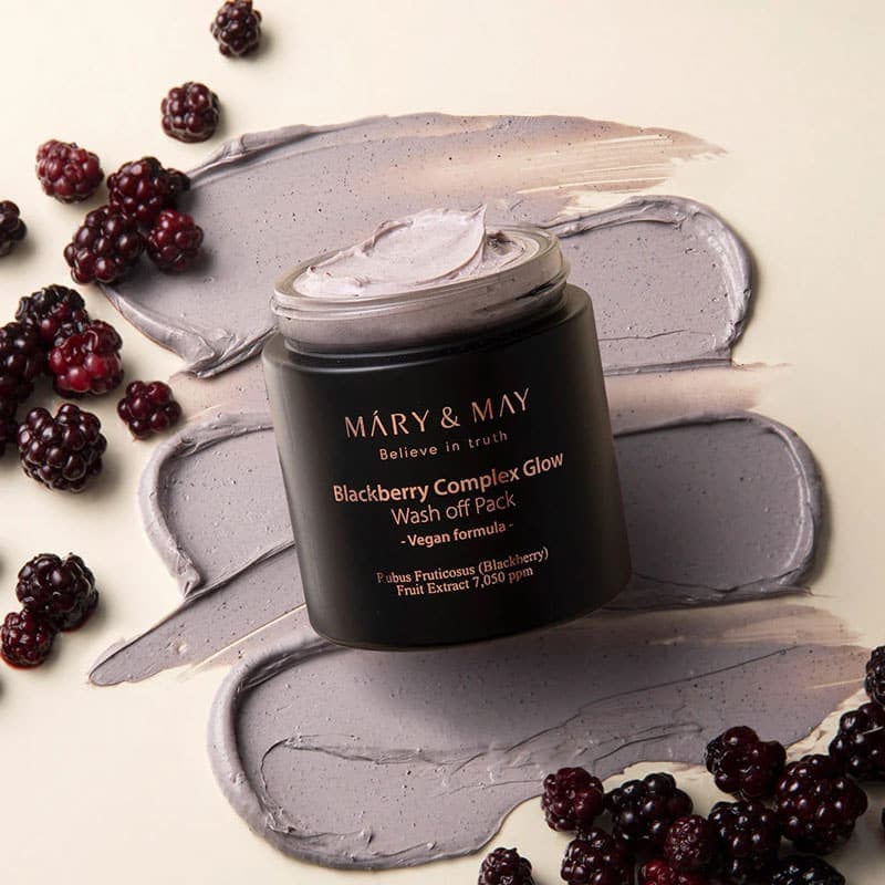 ماسک شستشوی درخشان کننده مری اند می Mary & May مدل Blackberry Complex Glow(125 گرم) — تصویر ۳