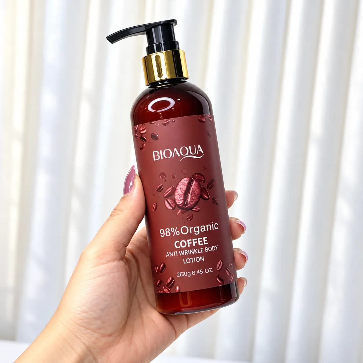 لوسیون بدن آبرسان قهوه بیوآکوا BIOAQUA وزن 260 گرم — تصویر ۳