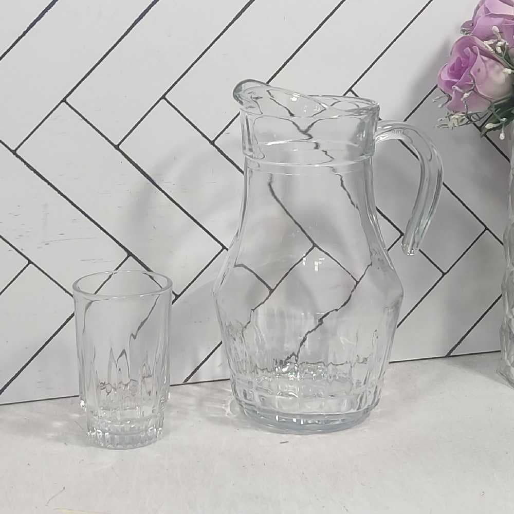 پارچ و لیوان لنس کادویی سفید کاوه (4) بسته 4 تایی ارسال نیمه رایگان