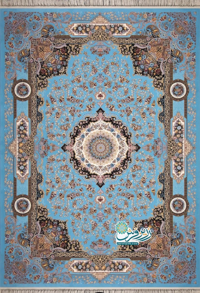 فرش 1200 شانه طرح یونا آبی – تمام نخ اکریلیک