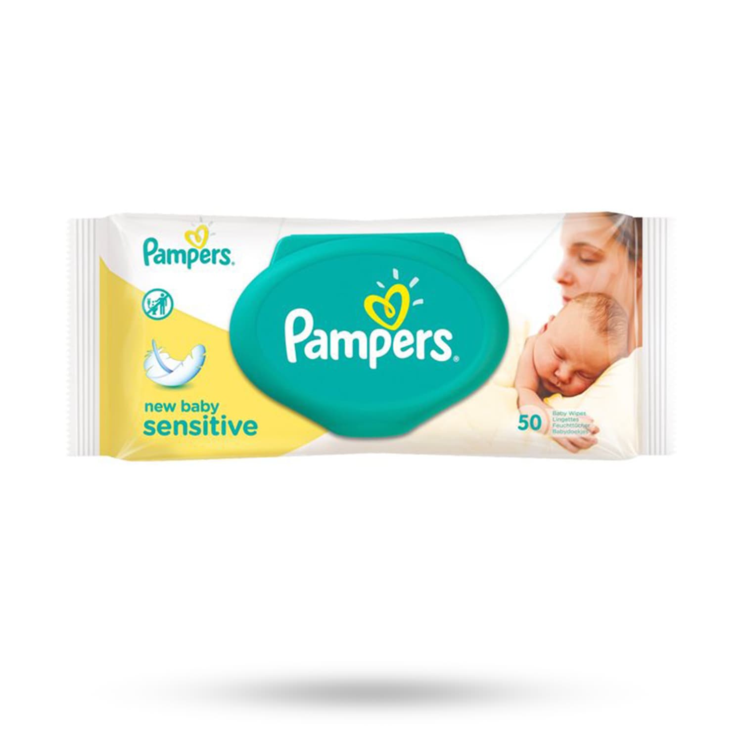 دستمال مرطوب پمپرز 50 عددی ضد حساسیت درب دار pampers