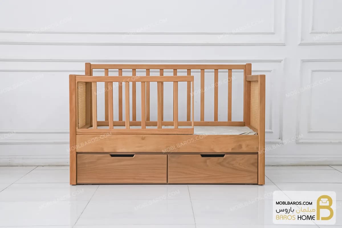 تختخواب ساده حصیری کودک و نوزاد دلژین