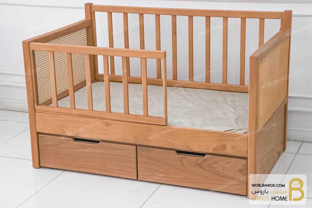 تختخواب ساده حصیری کودک و نوزاد دلژین — تصویر ۳