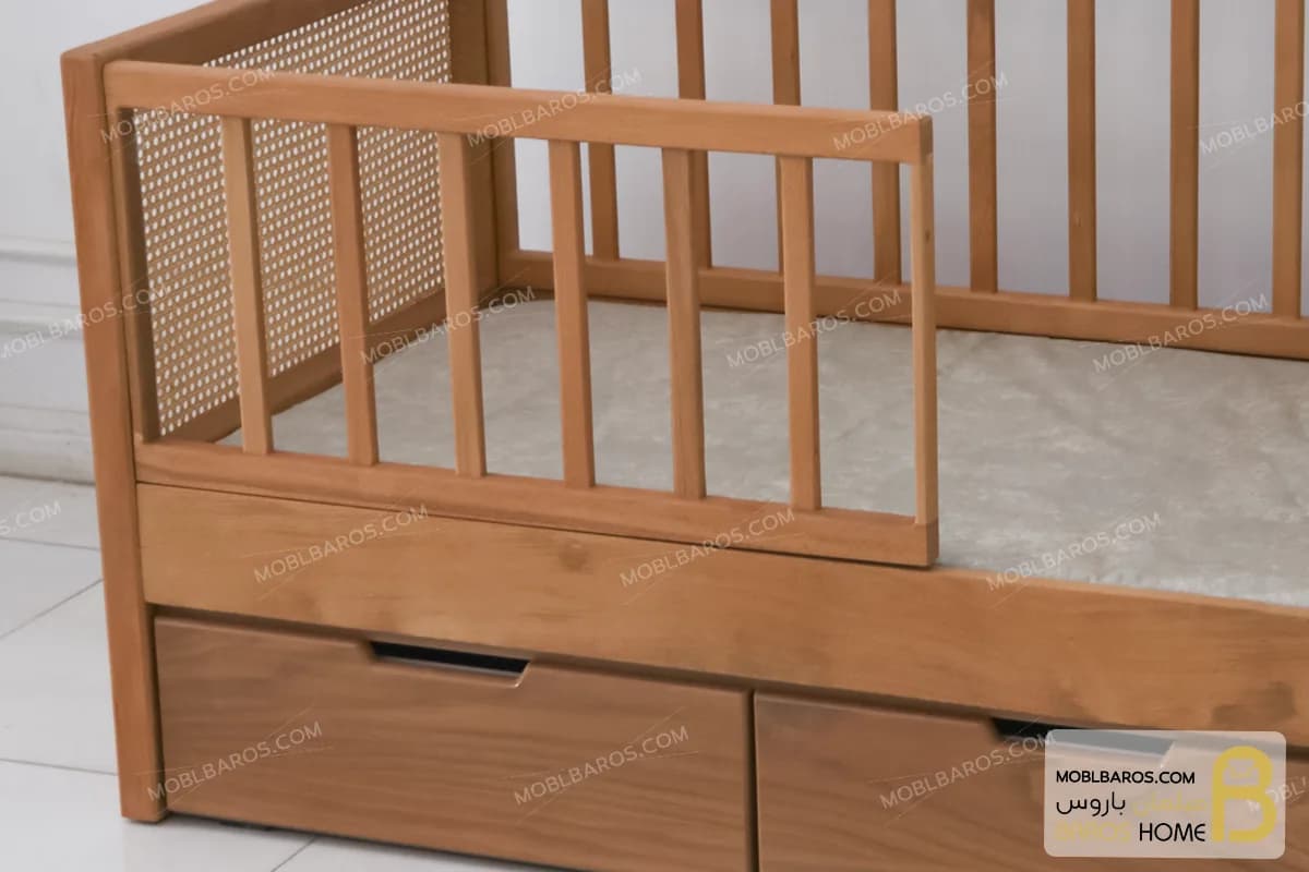 تختخواب ساده حصیری کودک و نوزاد دلژین — تصویر ۴