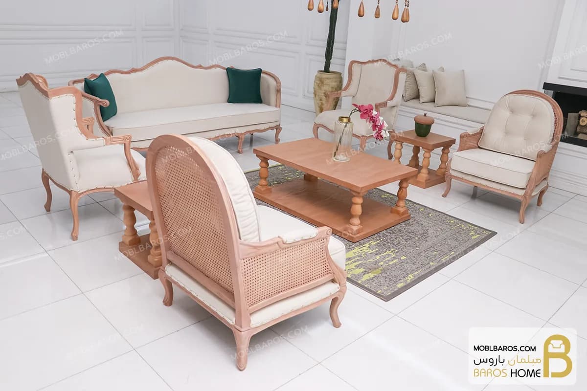 مبلمان نئوکلاسیک جورجیا کلاسیک و مبل کویین ابزاری — تصویر ۳