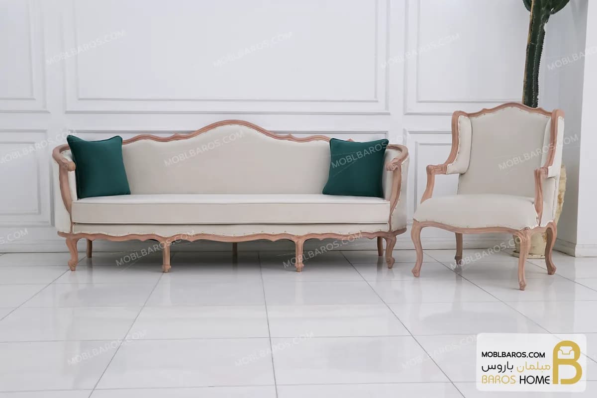 مبلمان نئوکلاسیک جورجیا کلاسیک و مبل کویین ابزاری — تصویر ۷
