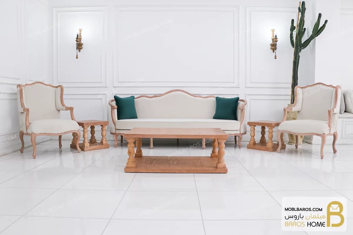 مبلمان نئوکلاسیک جورجیا کلاسیک و مبل کویین ابزاری