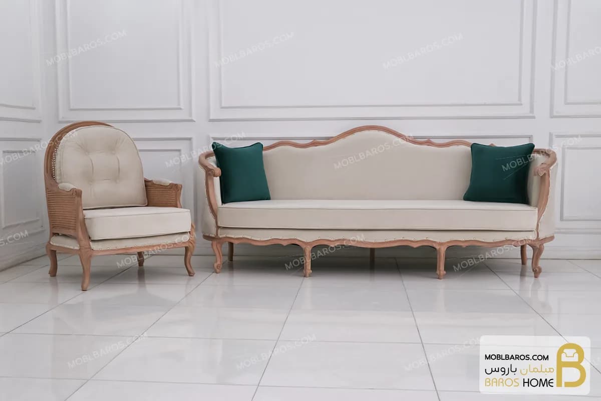 مبلمان نئوکلاسیک جورجیا کلاسیک و مبل کویین ابزاری — تصویر ۶