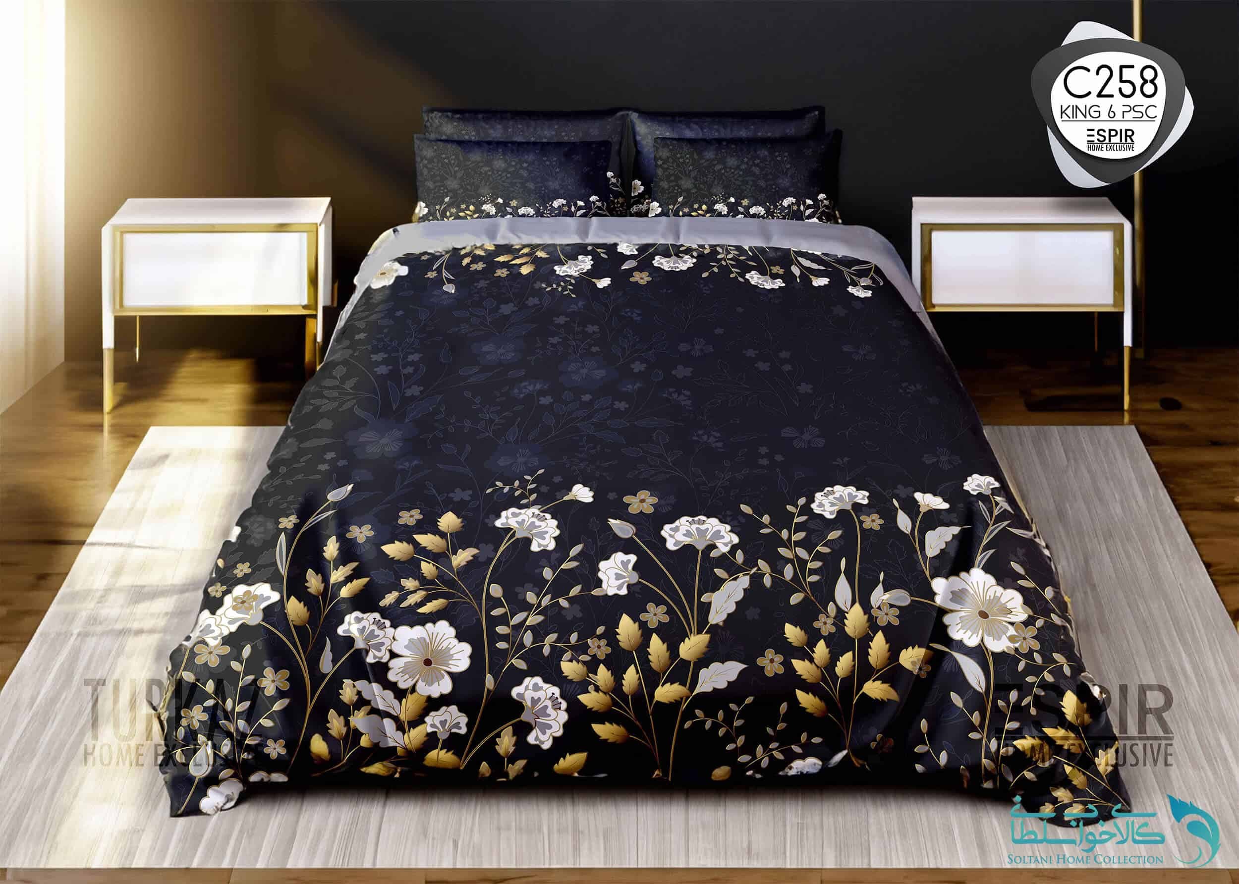 روتختی طرح گل شب بو دونفره برند Espir کد C258