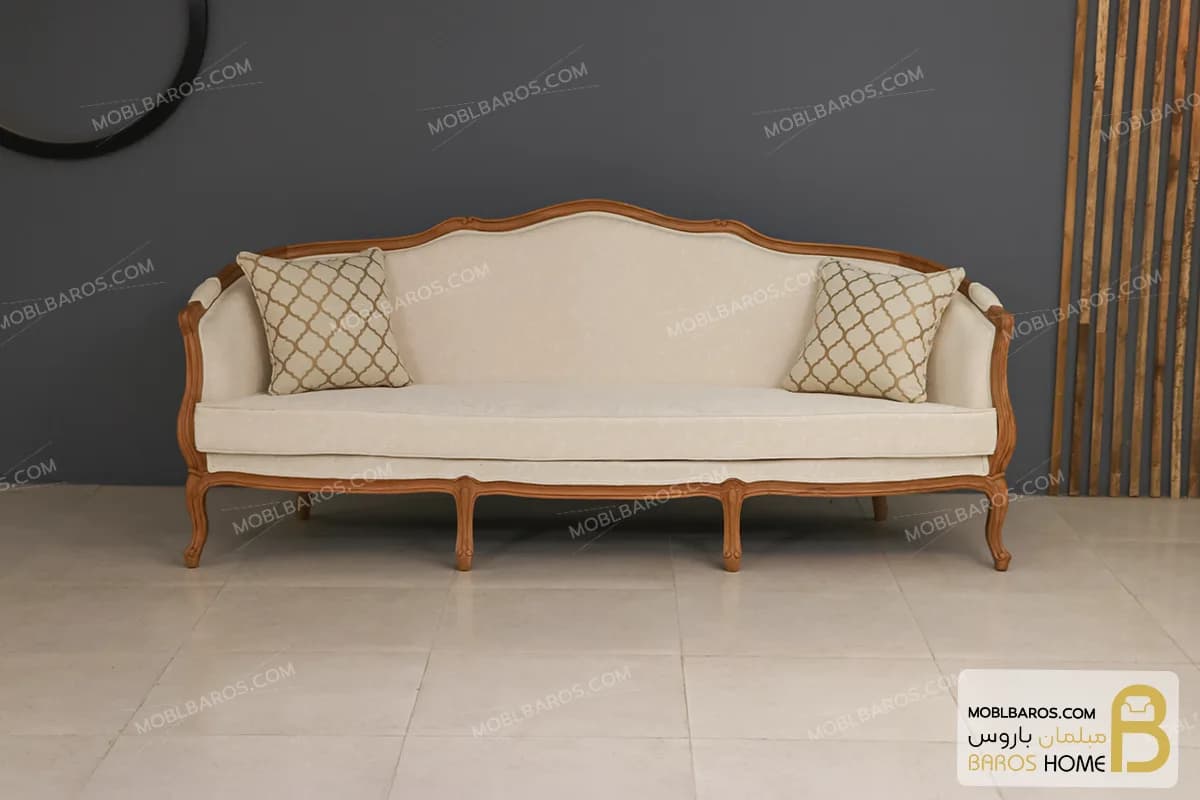 مبل کلاسیک و چوبی ۷ نفره راشل پلاس و مبل رومینا — تصویر ۷