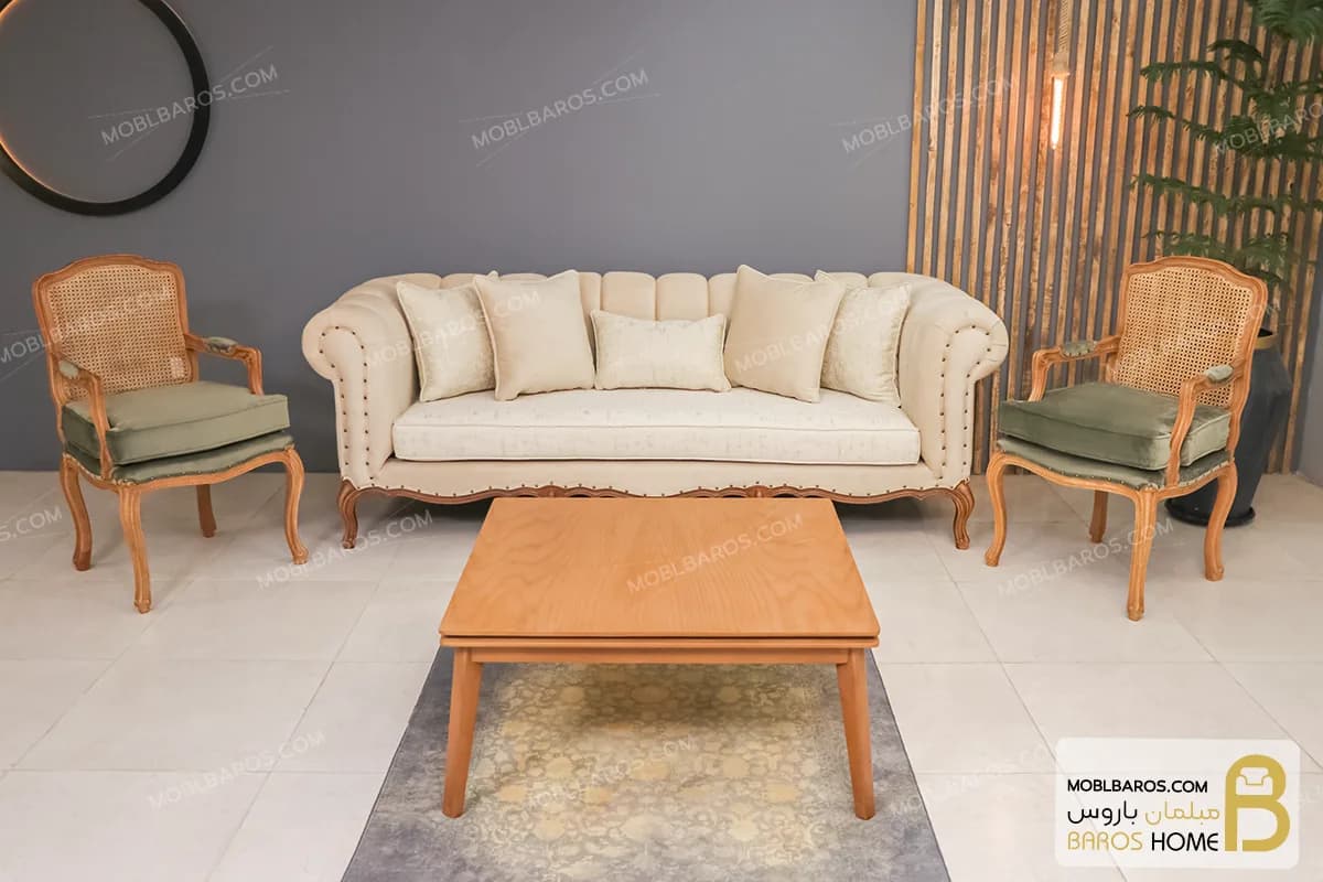 مبل نیم ست ۵ نفره ترکیبی راحتی و کلاسیک جورجیا