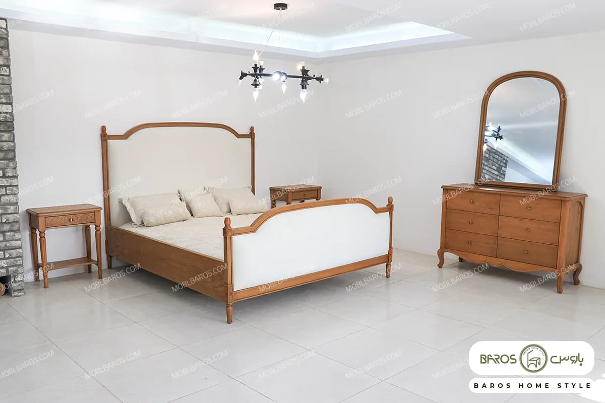 سرویس خواب دو نفره کاجی کد ۳