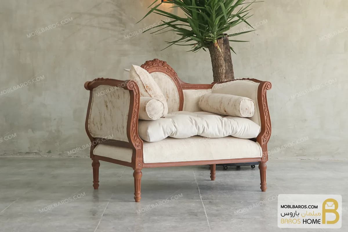 مبل تکنفره کلاسیک مصری (مینی کاناپه) — تصویر ۲