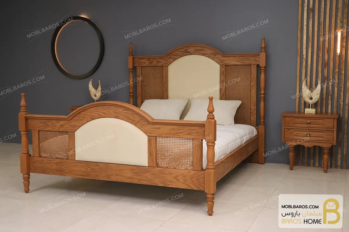سرویس خواب دو نفره چوبی جدید آویسا — تصویر ۳