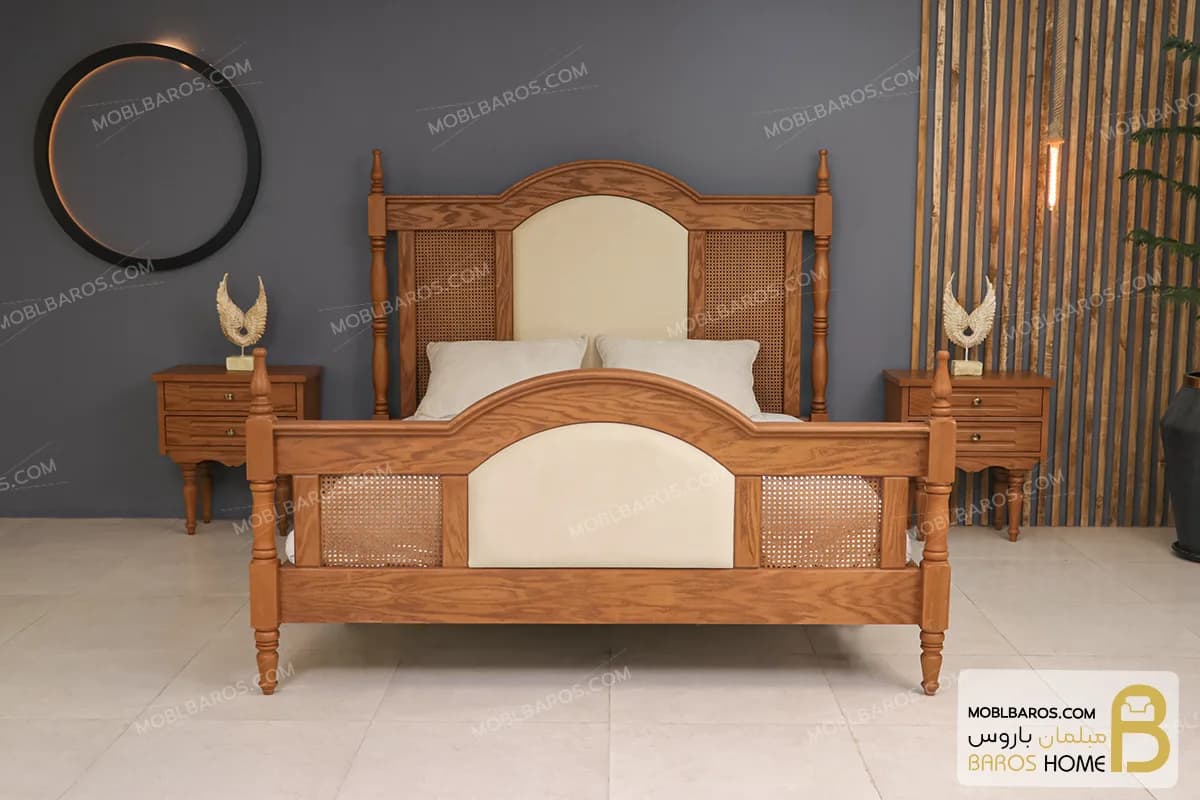 سرویس خواب دو نفره چوبی جدید آویسا — تصویر ۲