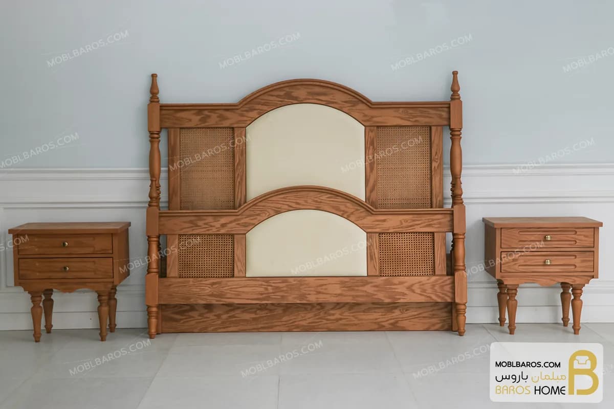 سرویس خواب دو نفره چوبی جدید آویسا — تصویر ۸