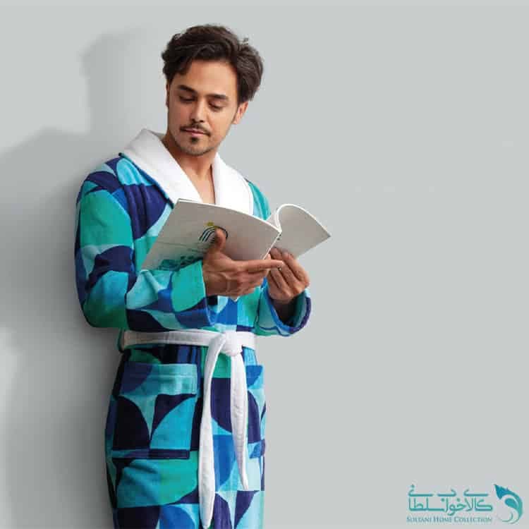 حوله تن پوش مردانه طرح پیکاسو آبی برند پودایران
