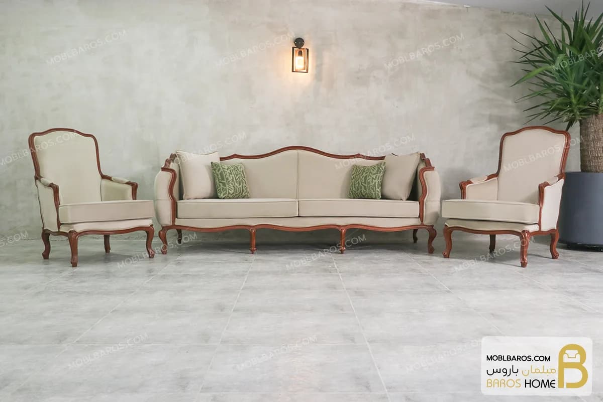 ست مبلمان ترکیبی ابزاری و چستر نیکا و مبل فرانسوی — تصویر ۵