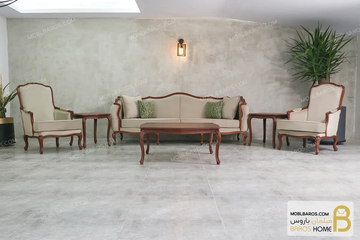 ست مبلمان ترکیبی ابزاری و چستر نیکا و مبل فرانسوی — تصویر ۴