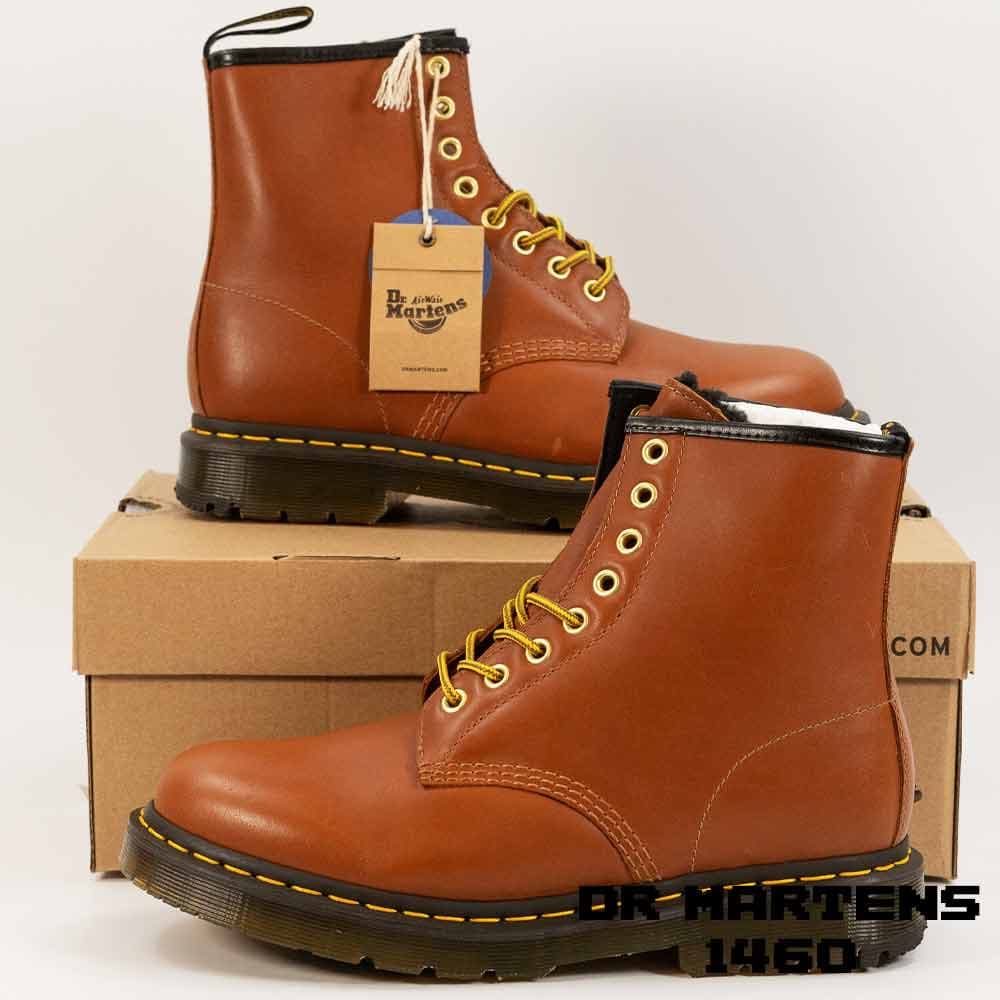 بوت دکتر مارتنز مدل 1460 مردانه بنددار قهوه ای Dr. Martens 1460 Blizzard Wintergrip Lace Up Tan Boots — تصویر ۵