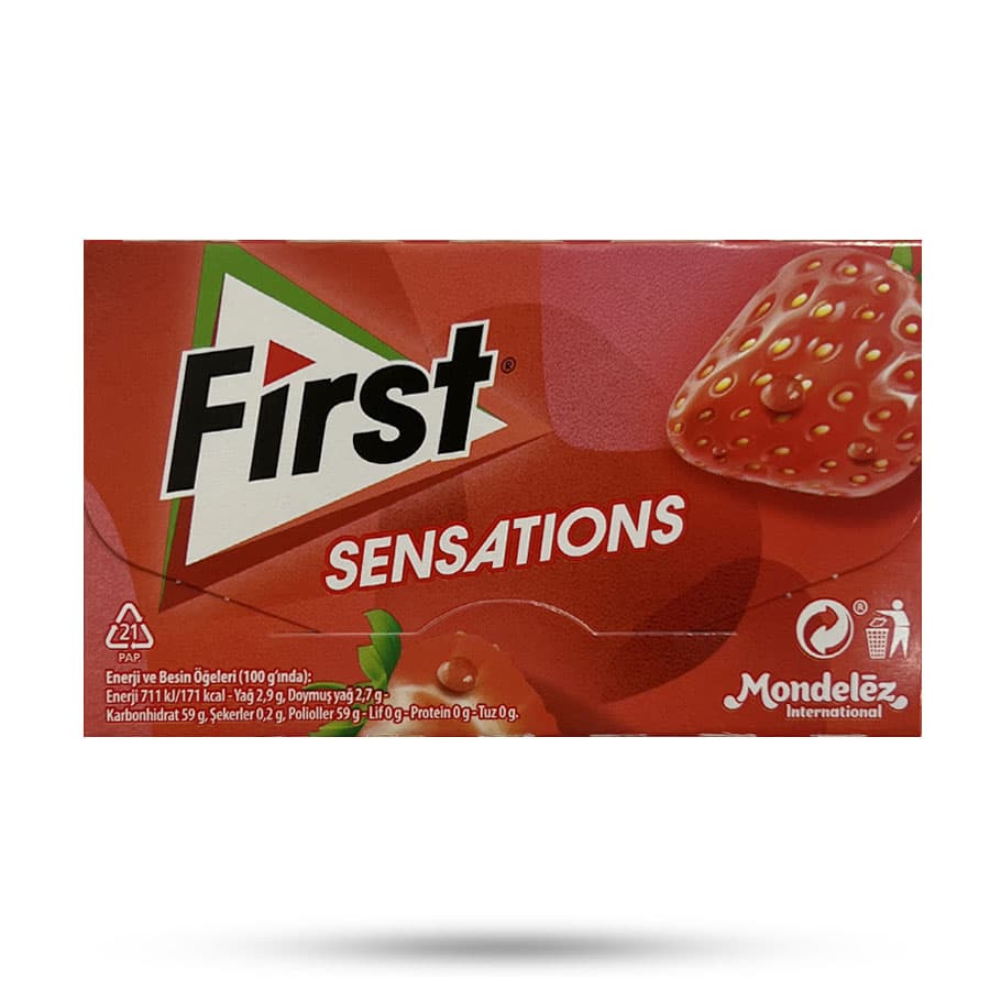 آدامس توت فرنگی فرست First بدون قند بسته 14 عددی