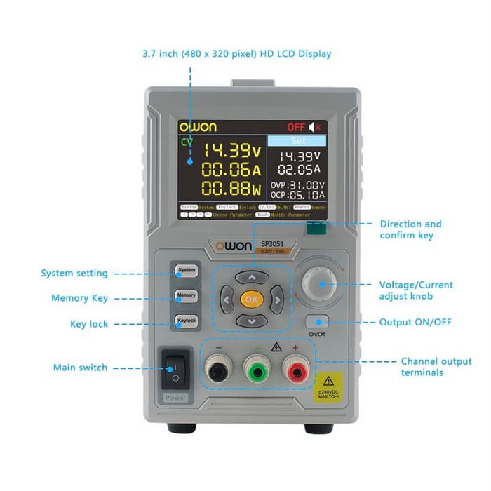 منبع تغذیه OWON SP3051 — تصویر ۵