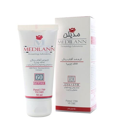 کرم ضد آفتاب SPF60 رنگی مدیلن 50 میلی لیتر — تصویر ۴