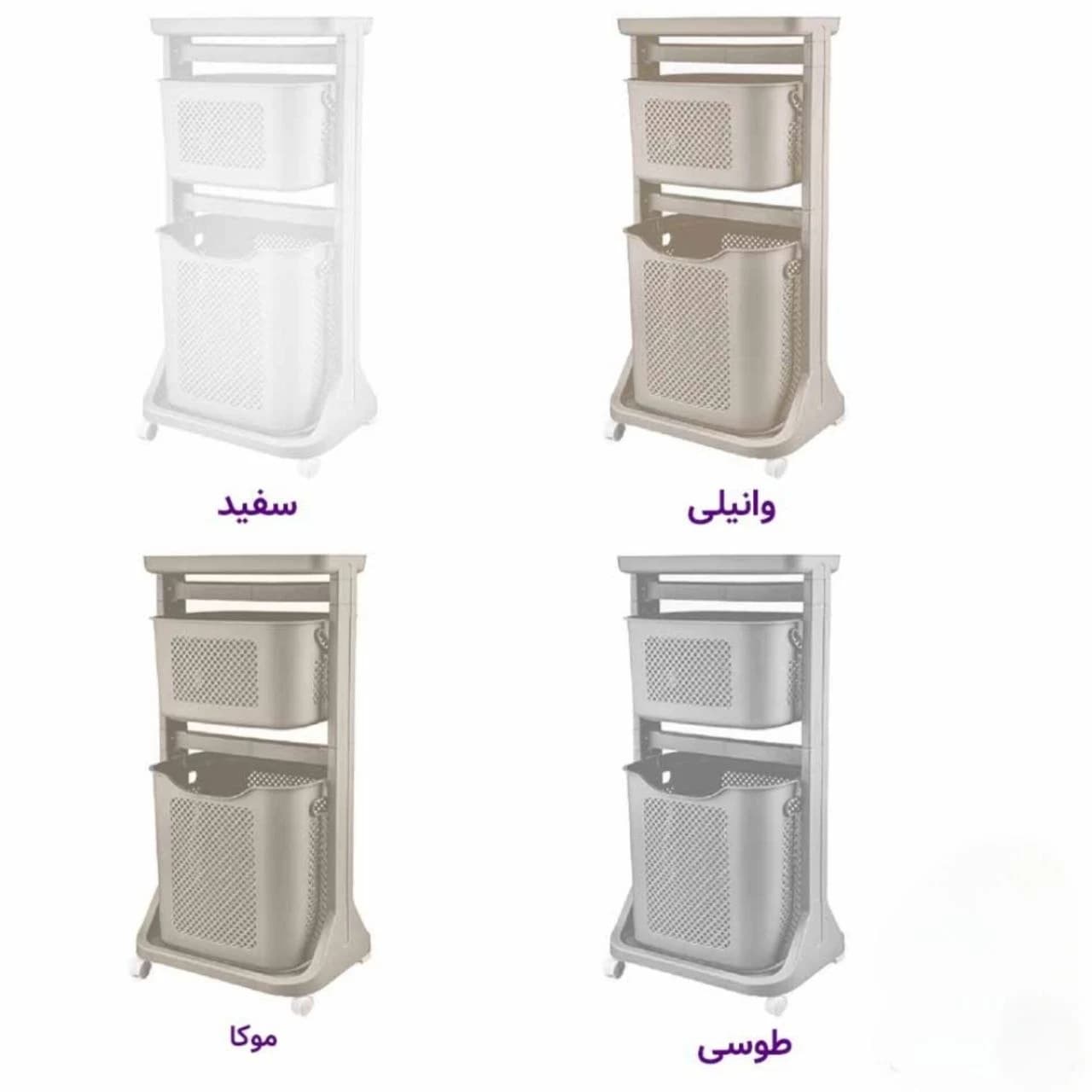 سبد و ترالی نظم‌دهنده چرخ‌دار چندطبقه لیمون — تصویر ۷
