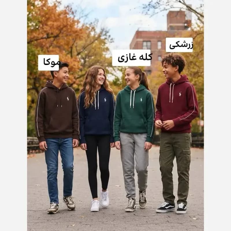 هودی پنبه داخل کرکی ضخیم اسپرت رنگی سایز 60 تا 70