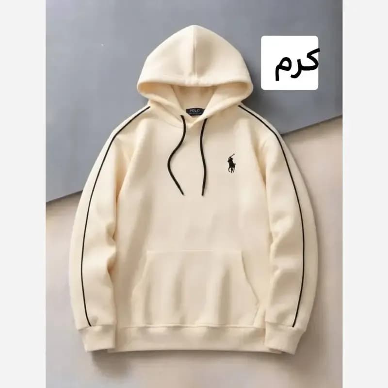 هودی پنبه داخل کرکی ضخیم اسپرت رنگی سایز 60 تا 70 — تصویر ۳